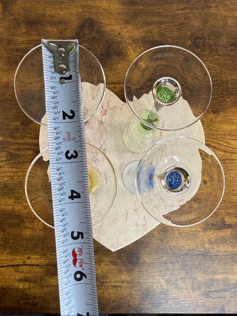Set of 4 Colored Crystal Champagne Flutes